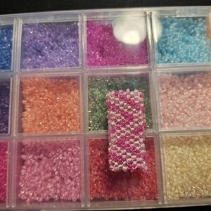 Dreadlock Bead Handmade Pink Zigzag Seed Bead Hair Jewelry Peyote Loc Charm